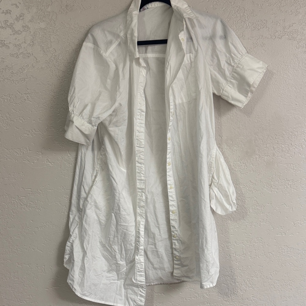 Old Navy White Casual Button Down Dress
